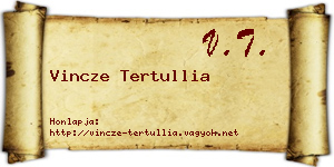 Vincze Tertullia névjegykártya